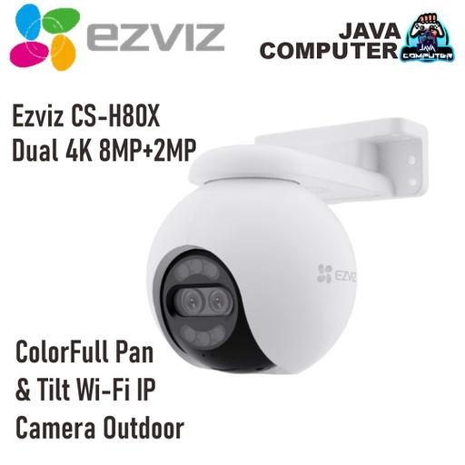 [CCTV-0193] Ezviz CS-H80X Dual 4K 8MP+2MP ColorFull Pan &amp; Tilt Wi-Fi IP Camera Outdoor