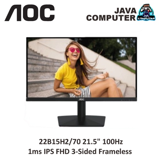 [MONI-0128] AOC LED Monitor 22B15H2/70 21.5&quot; 100Hz 1ms IPS FHD 3-Sided Frameless