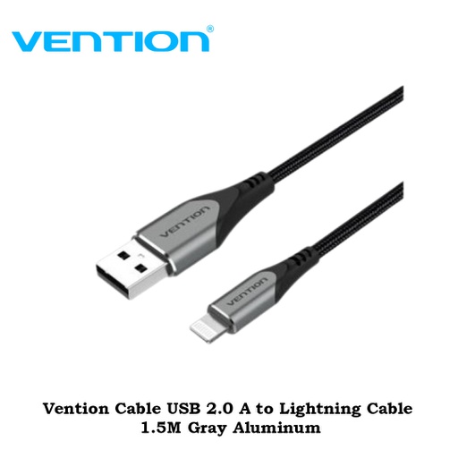 [CBL-0441] Vention Cable USB 2.0 A to Lightning Cable 1.5M Gray Aluminum (LABHG)