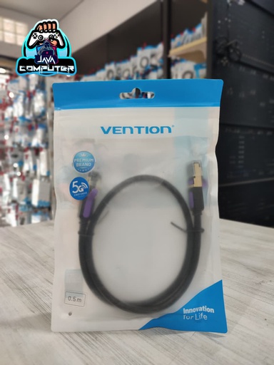 [CBL-0457] Vention Kabel RJ45-C7 FTP Cat 7 Ethernet Gigabit 10Gbps 0.5M Black (ICDBD)
