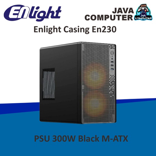 [CASE-0114] Enlight Casing EN230 PSU 300W Black M-ATX