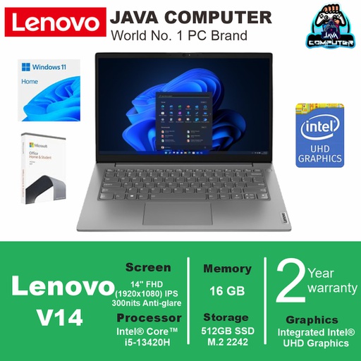 [LAPTOP-1050] Lenovo V14 G4 IRU 83A000CHID Intel Core i5-13420H/8GB/512GB SSD/14.0" FHD/Win 11 Home+OHS/Iron Grey (BAG)