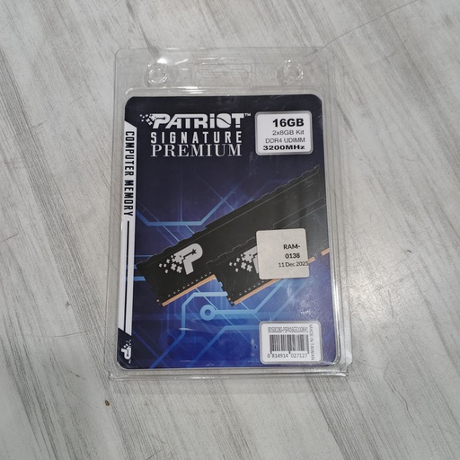[RAM-0138] Patriot Signature Line Premium DDR4 16GB (2x8GB) 3200 PSP416G3200KH1