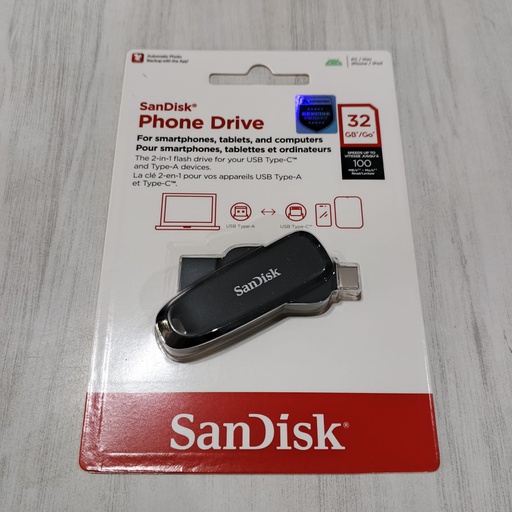 [FD-0092] Sandisk FD Phone Drive SDDDC6 32GB Black OTG Type-C
