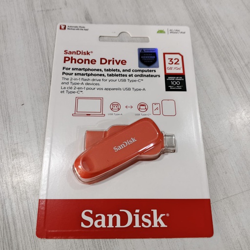 [FD-0093] Sandisk FD Phone Drive SDDDC6 32GB Orange OTG Type-C