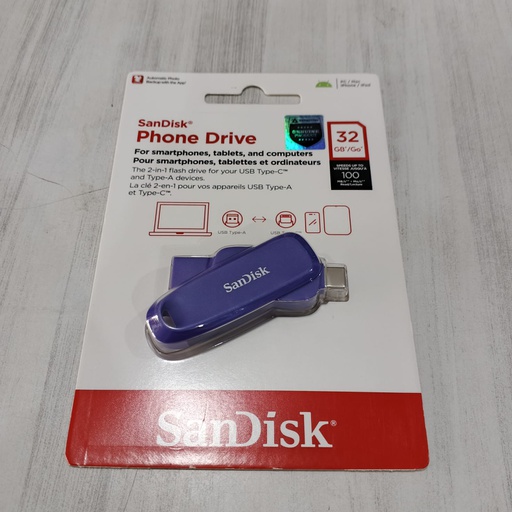 [FD-0094] Sandisk FD Phone Drive SDDDC6 32GB Purple OTG Type-C