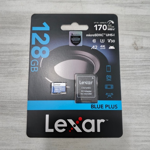 [MC-0064] Lexar Blue Plus MicroSDXC 128GB 170Mb/s + Adapter