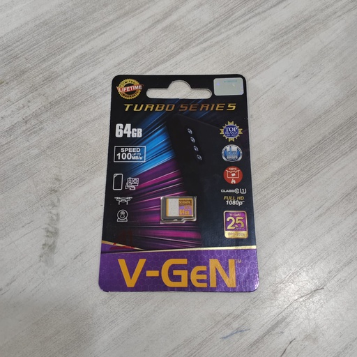 [MC-0069] V-Gen Turbo Series MicroSD 64GB 100Mb/s