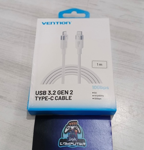 [CBL-0481] Vention Kabel Data Type C 3.2 Gen 2 Power Delivery M to M (100W) 1M White (TRGWF)