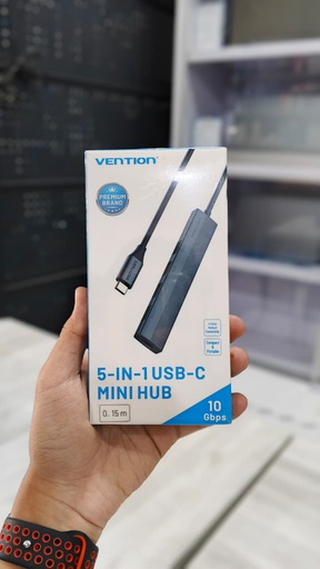 [ACC-0551] Vention USB Hub Type C 5 Port 5 in 1 USB A 3.2 Gen 2 with USB Type C Slim Mini HUB (CKHHB)