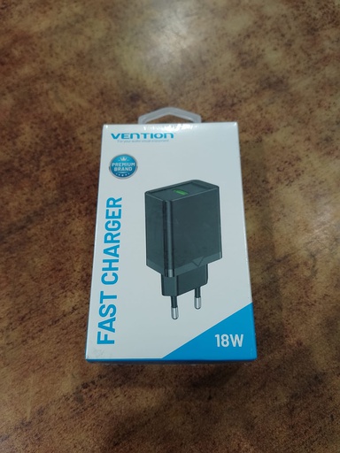 [ACC-0553] Vention Adaptor Charger 1 Port USB-A (18W) Black (FABB0-EU)