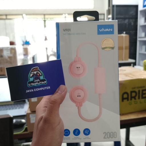 [ACC-0554] Vivan VF01 Portable Neckband Mini Fan Pink