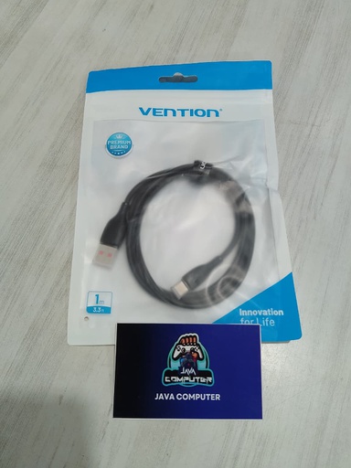 [CBL-0488] Vention Kabel Charger USB to Type C 6A 1M Black PVC 2.0 (CWBBF)