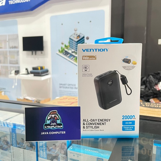 [PB-0012] Vention Power Bank 20000mAH 22.5W Black (FKBB0-C-TY)