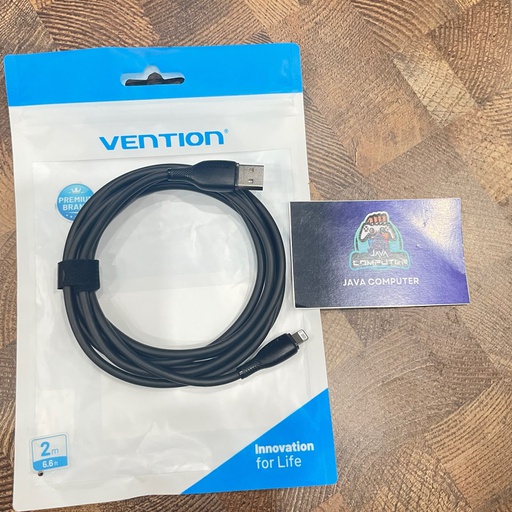 [CBL-0493] Vention Kabel Data USB A to Lightning iPhone 2M Black (LASBH)