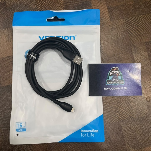 [CBL-0497] Vention Kabel Data USB A to Lightning iPhone 1.5M Black (LASBG)