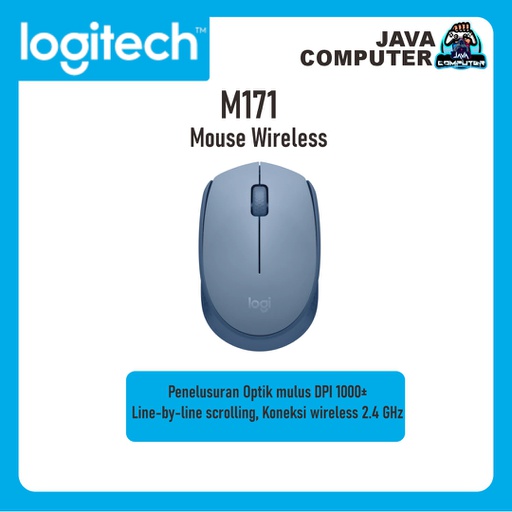 [KEYMO-0025] Logitech Mouse M171 Wireless Blue Grey