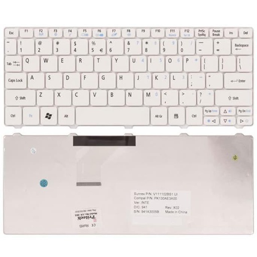 [LKEY-0012] KB ACER Aspire One 521h, 522h, 532h, D255 White