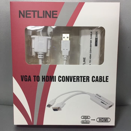 [ACC-0176] Netline Converter VGA to HDMI (USB Power)