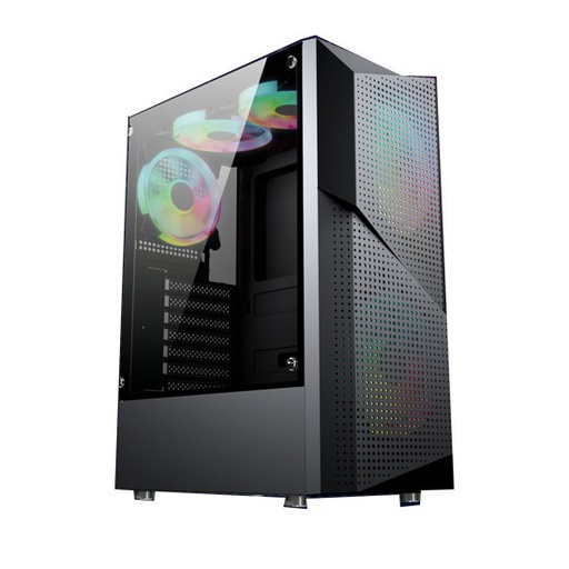 [CASE-0039] VenomRX SAMURAI Casing ATX Temper Glass 2X14CM RGB Fan