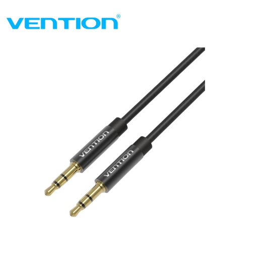 [CBL-0201] Vention Fabric Braided 3.5mm Male to Male Audio Cable 3M Black Metal Type (BAGBI)