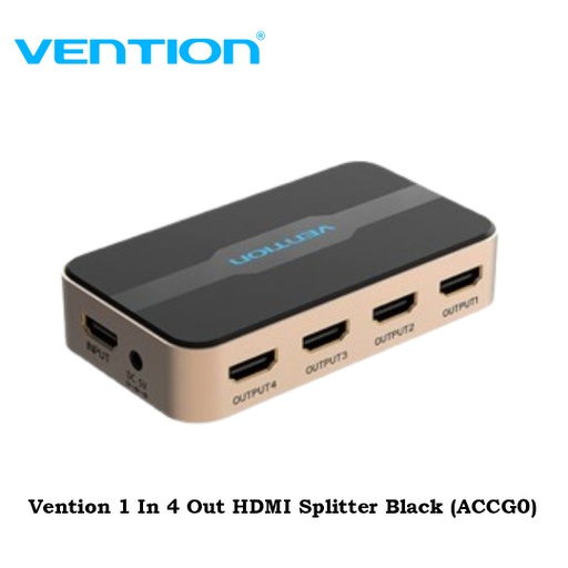 [ACC-0242] Vention 1 In 4 Out HDMI Splitter Black (ACCG0)