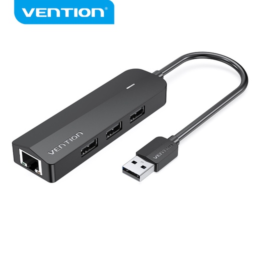 [ACC-0253] Vention USB Hub 2.0 Ethernet Adapter with Micro USB Power Input (CHPBB)