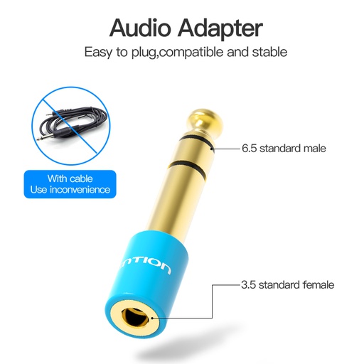 [ACC-0255] Vention Audio Aux 6.5mm to 3.5mm Jack Female Converter Adapter (VAB-S01-L)