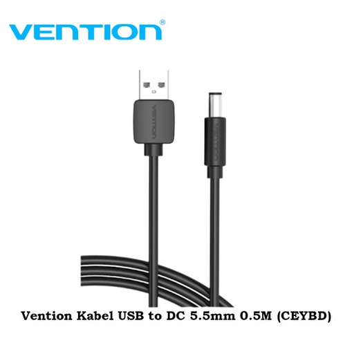 [CBL-0254] Vention Kabel USB to DC 5.5mm 0.5M (CEYBD)