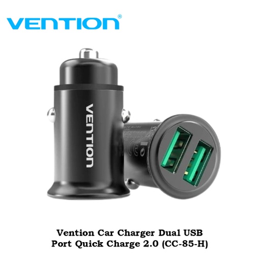 [ACC-0316] Vention Car Charger Dual USB Port Quick Charge 2.0 (CC-85-H)