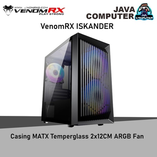 [CASE-0076] VenomRX ISKANDER Casing MATX Temperglass 2x12CM ARGB Fan