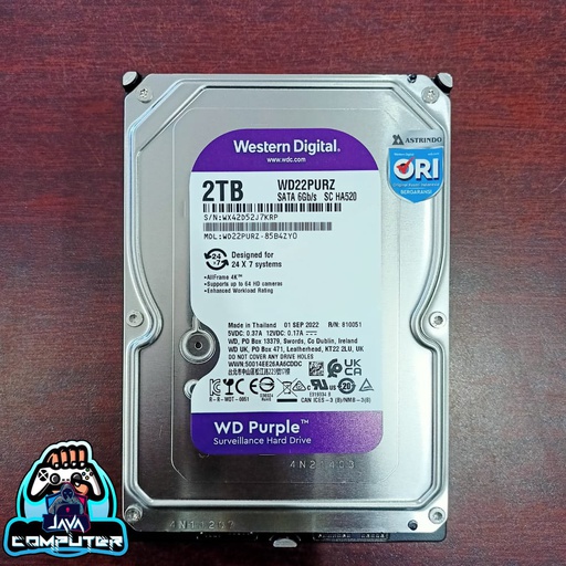 [HD-0037] WD HD Purple 3.5" 2TB CCTV