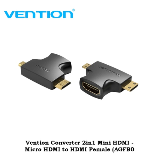 [ACC-0330] Vention Converter 2in1 Mini HDMI - Micro HDMI to HDMI Female (AGFB0)