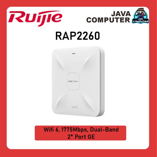 [NET-0312] Ruijie RG-RAP2260 (G) Wi-Fi 6 AX1800 2GE Port 802.3AT 15.3W