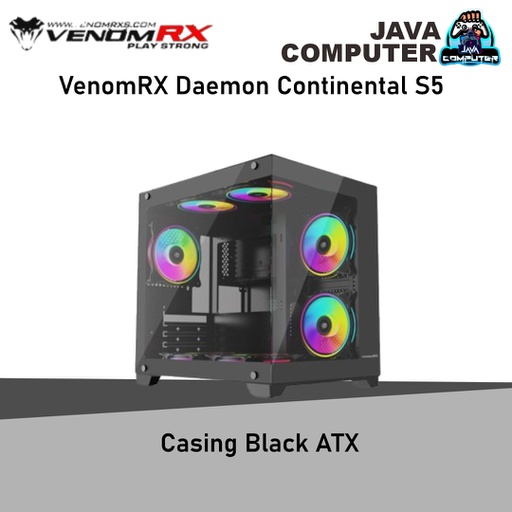 [CASE-0078] VenomRX Daemon Continental S5 Casing Black ATX