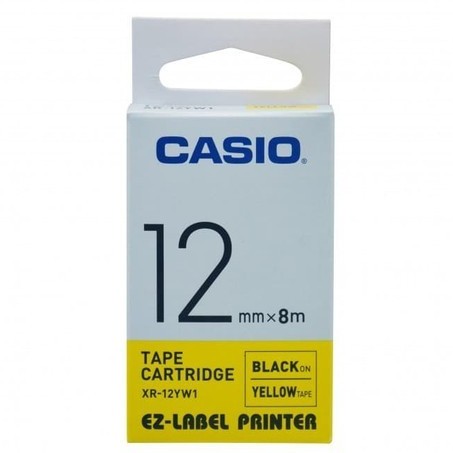 [CART-0153] Casio EZ Label Tape 12mm Black Yellow XR-12YW1