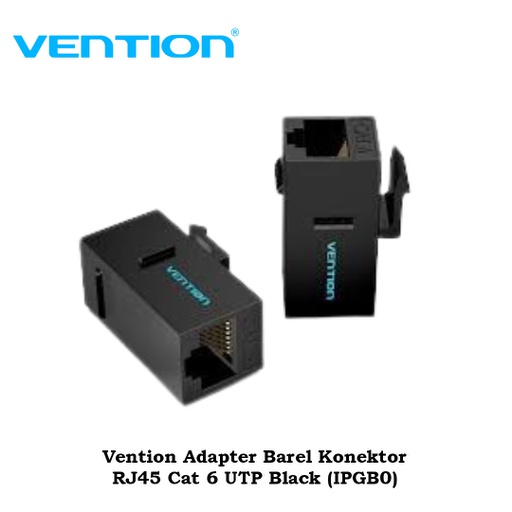 [ACC-0353] Vention Adapter Barel Konektor RJ45 Cat 6 UTP Black (IPGB0)