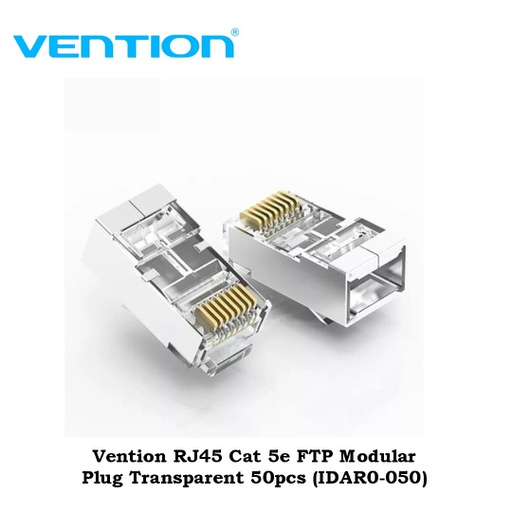 [NET-0320] Vention RJ45 Cat 5e FTP Modular Plug Transparent 50pcs (IDAR0-050)