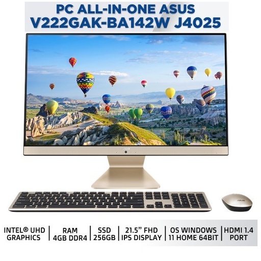 [AIO-0122] ASUS AIO V222GAK-BA142W J4025/4GB/256/W11/21.5 FHD