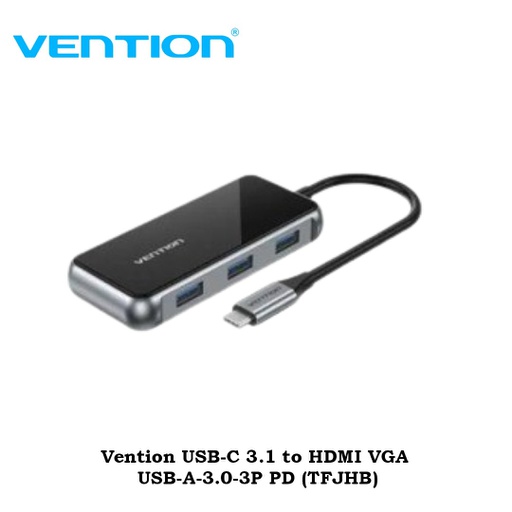[ACC-0374] Vention USB-C 3.1 to HDMI VGA USB-A-3.0-3P PD (TFJHB)