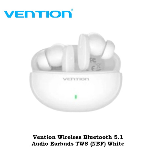 [HSET-0034] Vention Wireless Bluetooth 5.3 Audio Earbuds TWS HiFun True White (NBFW0)