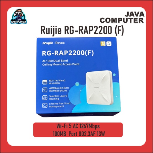 [NET-0361] Ruijie RG-RAP2200 (F) Wi-Fi 5 AC 1267Mbps 100MB Port 802.3AF 13W