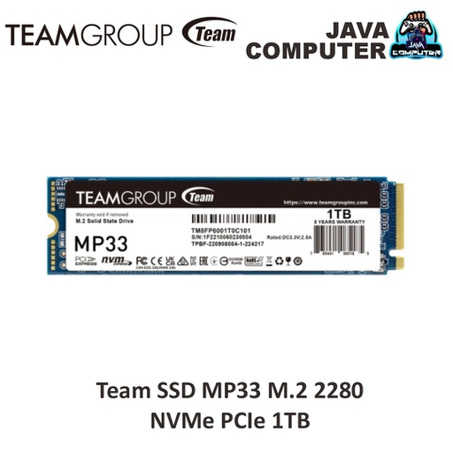 [SSD-0135] Team SSD MP33 M.2 2280 NVMe PCIe 1TB