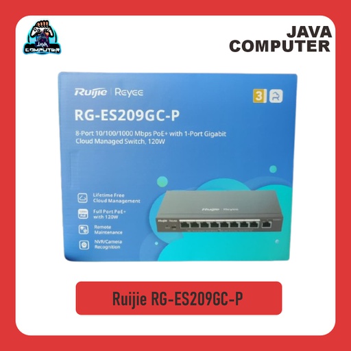 [NET-0364] Ruijie RG-ES209GC-P 9 Port Gigabit Smart Cloud Managed PoE Switch