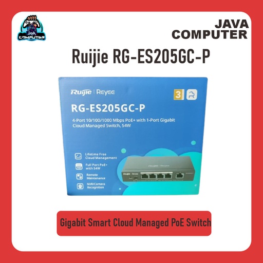 [NET-0365] Ruijie RG-ES205GC-P Gigabit Smart Cloud Managed PoE Switch